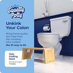 Squatty Potty Oslo Folding Bamboo Toilet Stool – 7 Inches, Collapsible Bathroom Stool for Kids and Adults – Brown, Portable and Space-Saving