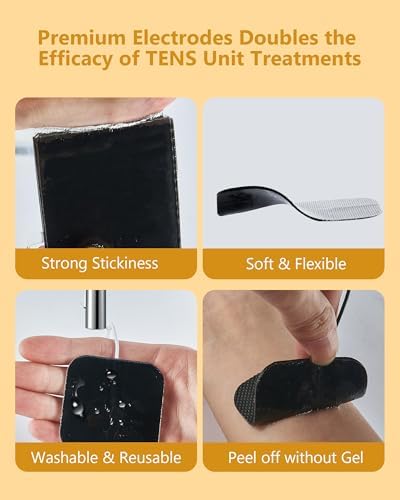 TENS Unit Electrode Pads (20PCS) with Free 1/4 Wire Cable - Universal 2x2 Replacement Pads for TENS EMS Muscle Stimulator - Compatible with TENS 7000/3000, AUVON, Belifu, AVCOO, Neocarbon, TENKER
