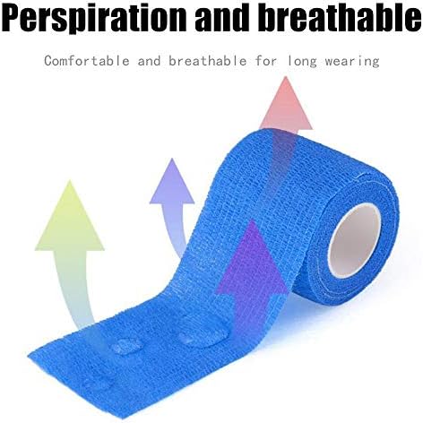 Kuvvfe Elastic Bandages (12-Pack) 2” x 5 Yards | Self Adhesive Bandage Wrap, Kuvvfe Athletic Elastic Cohesive Bandage for Sports Injury,Strain,Knee & Wrist,Ankle Sprains