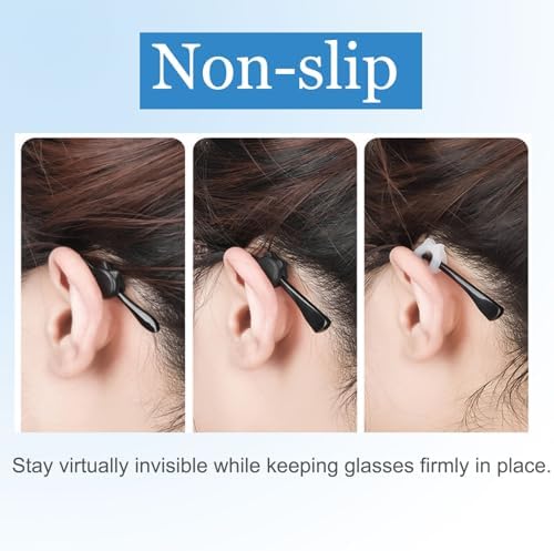Mini Silicone Ear Hooks Eyewear Retainer, 10 Pairs Anti-slip Glasses Sleeve Ear Grips for Eyeglass, Sunglasses
