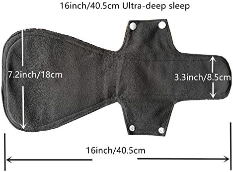 MUMBABY 3 pcs 16inch (41cm) Ultra-deep Sleep Overnight Charcoal Bamboo Mama Cloth/Menstrual Pads/Reusable Sanitary Pads (Mix01)