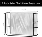 Philbinden 2Pcs Salon Chair Cover Protectors,Clear Square Hairdressing Chair Back Covers for Fits Most Standard Chairs,Reinforced Precision Sewn Clear Covers to Prevent Damage to Spa/Salon Chairs (2)