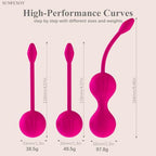 Kegel Silicone 3 Balls for Women Vaginal Tightening Exercise Set Kegel Tightener Balls Tightening Exercise 100% Waterproof (Light Pink)