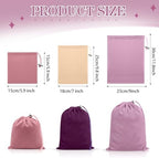 Hillban 6 Pcs Adult Toy Storage Bags Satin Drawstring Gift Bags Adjustable Silk Pouch Lightweight Multipurpose Foldable Stuff Sack Travel Bag for Women, 3 Sizes(Sml,Pink and Purple)