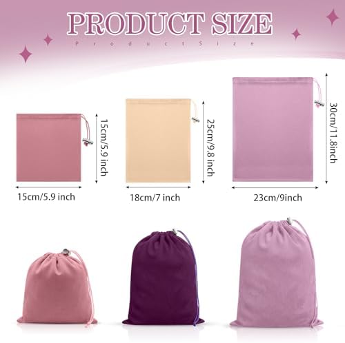 Hillban 6 Pcs Adult Toy Storage Bags Satin Drawstring Gift Bags Adjustable Silk Pouch Lightweight Multipurpose Foldable Stuff Sack Travel Bag for Women, 3 Sizes(Sml,Pink and Purple)