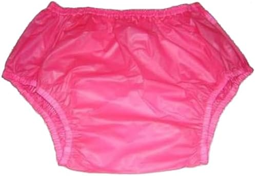 Adult Pull on Plastic Pants Anti-Side Leakage Incontinence Safety Pants Quiet Waterproof Diaper Covers Reusable,Blue,L