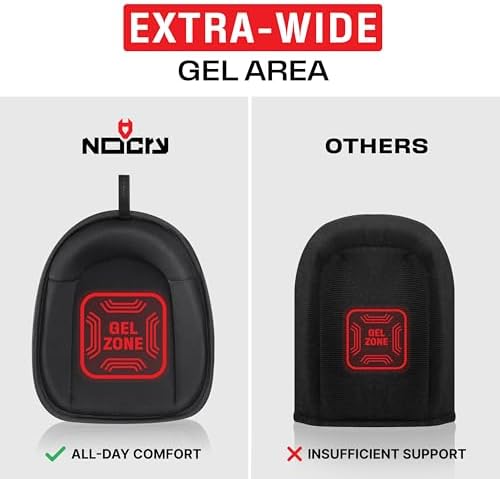 NoCry Flooring Knee Pads for Men with Extra-Wide Gel & Thick Foam Cushion — Floor-Safe Anti-Slip Leather Kneepads for Construction Work with Reinforced Adjustable Straps and Military-Grade Rivets
