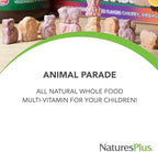 NaturesPlus Animal Parade Gold Children's Multivitamin - 120 Animal-Shaped Chewable Tablets - Assorted Cherry, Orange & Grape Flavors - Vegan, Gluten Free - 60 Total Servings