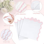 NatNarr 80 Pcs Cocktail Napkins, 3 Ply Pink Scalloped Napkins Disposable Dessert Beverage Napkin Cute Dinner Napkin for Mother's Day, Baby Bridal Shower, Birthday, 5 x 5 Inch