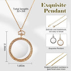 YYHSND 10X Magnifying Glass Necklace Magnifier Necklace Pendant Optical Magnifier with Chain Necklace for Library, Reading, Zooming and Jewelry (Pure Gold)