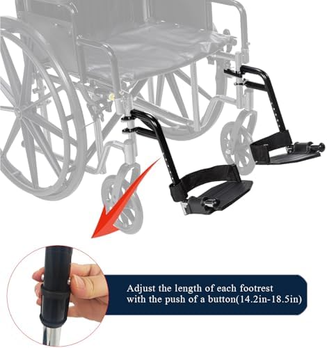 (1Pair) Wheelchair Replacement Footrests,Wheelchair Replacement Parts,Wheelchair Swivel Footrests for Standard Wheelchairs,Black
