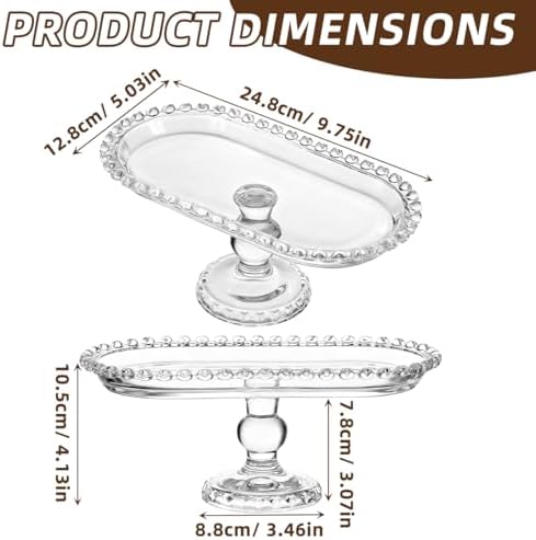 Luxshiny Footed Fruit Serving Tray: 9.7" European Style Dessert Display Platter for Fruits Snacks and Appetizers - Decorative Serving Tray for Parties Weddings and Home Decor