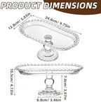Luxshiny Footed Fruit Serving Tray: 9.7" European Style Dessert Display Platter for Fruits Snacks and Appetizers - Decorative Serving Tray for Parties Weddings and Home Decor