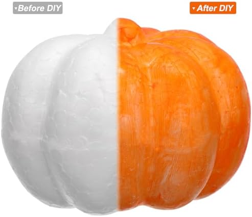 Cabilock 20Pcs Foam Pumpkins for Painting, 8. 5cm Halloween Carvable Fake Pumpkin for Halloween Harvest Thanksgiving Party Decoration
