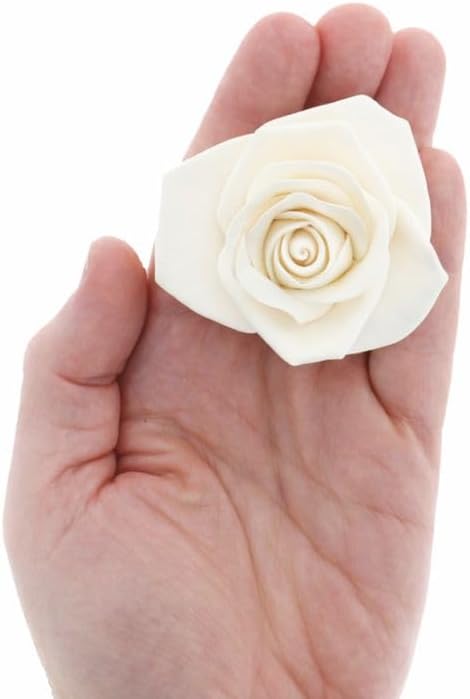 Global Sugar Art Peace Rose Sugar Cake Flowers White 3 Inch, 3 Count by Chef Alan Tetreault