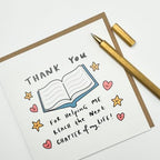 Old English Co. Thank You Card for Teacher - Next Chapter - Thank You Gift for Mentor, Boss, Colleague - Leaving Gift for Friend - Cute Thank You Friendship Card | Blank Inside