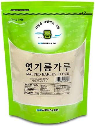 ROM AMERICA Malted Barley Flour Malt Powder Diastatic 엿기름 가루 | No Additives, No Sugars, No Filler | For Home Baking Bread, Sikhye - 2 Pound (Pack of 1)