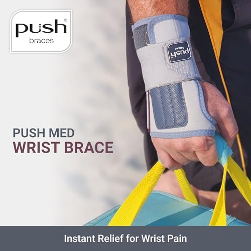 PUSH Med Wrist Brace – Sleek Wrist Support with Maximum Immobilization Commonly Used as a Carpal Tunnel Night Splint for Sleeping (Left Size 2)