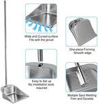 Heavy Duty Dustpan with Long Handle, VOOWO 43" Stainless Steel Dust Pan Standing Upright Dustpan, Indoor Outdoor Dust Pan with Handle for Kitchen and Home, Shop, Lobby and Office