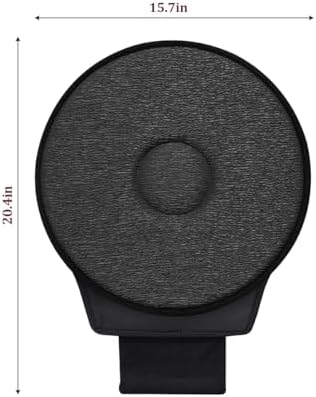 360 Degree Swivel Car Seat Cushion, Round Rotating Non Slip Vehicle Chair Pad for Elderly Support, Portable Removable Automotive Interior Seat Assist Pad, Universal for Sedan RV Truck (Black)
