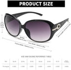 JM Classic Bifocal Reading Sunglasses for Women Vintage Reader Glasses Outdoor UV Protection Black +1.25