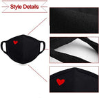 comfso Fashion Cute Heart Face Protection with Adjustable Nose Bridge - Gifts for Women, Unisex Cotton Cloth Heart Masks, Washable Reusable Warm for Outdoor Activities, Mothers Day Gifts