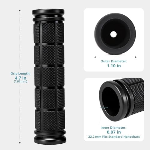 CHUNZEXI 4 PCS Bike Handlebar Grips, Rubber Bicycle Bar Grips Replacement, Non-Slip Handle Grips for Kids Bikes, Scooters, BMX, Mountain & Cruiser Bikes