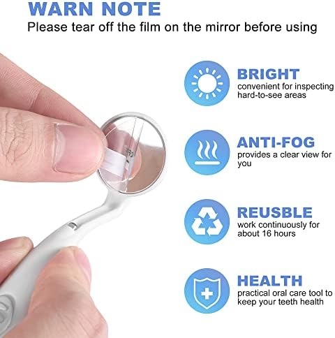 Dental Mirror with Light Teeth Inspection LED Mirror Anti-Fog Mouth Mirror MM380 Dentist Oral Care Tool