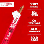 Chomps Grass-Fed and Finished Original Beef Jerky Snack Sticks 10-Pack - Keto, Paleo, Whole30, 10g Lean Meat Protein, Gluten-Free, Zero Sugar Food, Non-GMO