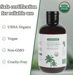Organic Vegetable Glycerin – USDA Organic Certified, 100% Pure, 6 Fl Oz – Natural Skin & Hair Moisturizer – Ideal for DIY Beauty, Soaps, Lotions & More – Non-GMO, Palm Oil Free