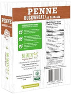 Big Green Organic Food- Organic Buckwheat Penne, 8.8oz, 100% buckwheat, Gluten-Free, Non-GMO, Vegan (1)