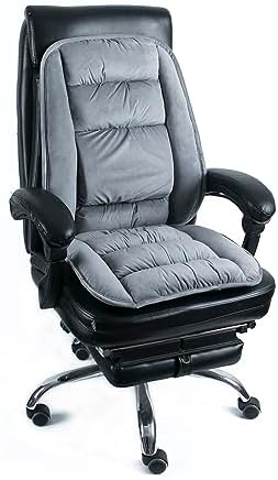 ALIBO Orthopedic Firm Chair Lumbar Support Cushion Set Non-Slip Bottom Coccyx Pads Warm Adjustable Curvature Low Back Pain Relief Relax Pillow for Office,Dinning Chair,Recliners,Sofa and Car Grey