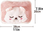 Reusable Electric Water Heating Bag, Portable Electric Hot Water Bag with Cute Faux Fur Cover, Reusable PVC Hot Water Bottle Portable