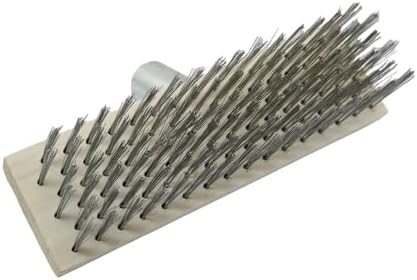 Wire Floor Brush Replacement Head Long Stiff Hair Stainless Steel Wire Brush Heavy Duty Outdoor Broom Head Deck Brush For Kitchen Bathroom Concrete Floor Patio Pavement Moss Tile Scrubbing Brush