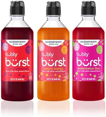 SodaStream Bubly Burst Variety Pack, New Pour Bottle Drink Mix (440ml, Pack of 3)