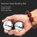 Stainless Steel Baoding Balls Set,1.57 Inches Chinese Health Balls, Metal Stress Relief Hand Massage Balls No Chime for Hand Exercise, Hands Therapy