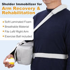 Shoulder Abduction Sling with Pillow - Arm Sling Shoulder Immobilizer for Injury Support - Abduction Slings Rotator Cuff Shoulders Brace for Sublexion, Surgery, Dislocated and Broken Arm (Gray)