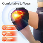 Cordless Knee Massager with Heat, Vibration Heating Pad for Pain Relief, 3 Vibrations & 5 Heating Levels Shoulder Brace, Knee Brace Wrap Gifts for Dad Mom Men Women Seniors (Black, Single)