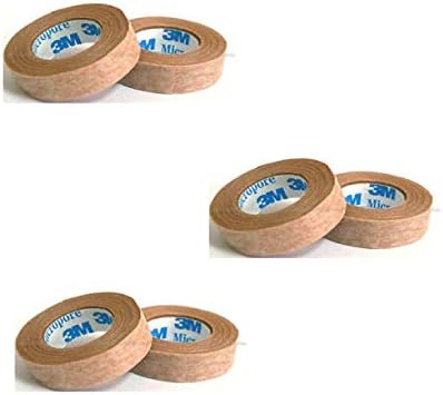 3M Micropore Tan Surgical Tape 0.5" Wide - 3 Pack (2 Rolls)-L8