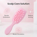 Extra Long Handle Shampoo Brush - Scalp Massager for Hair Washing & Exfoliation, Gentle Hair Care Tool for Men/Women/Kids, Relieves Itching, Dandruff & Stimulates Circulation (Pink)