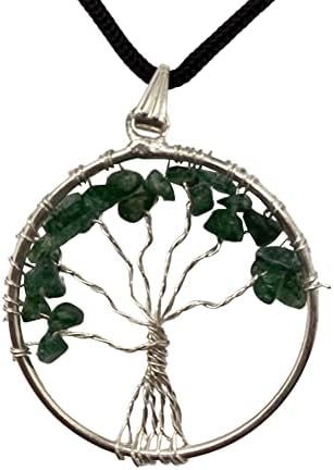 VIE Naturals Tree of Life Pendant, Green Aventurine, 30mm