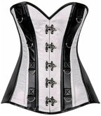 Daisy Corsets Top Drawer Brocade & Faux Leather Steel Boned Corset Underwear