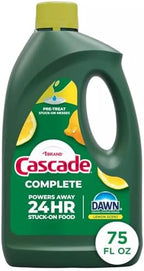 Cascade Complete Dishwasher Detergent Liquid Gel, Dish Detergent, Dishwasher Soap, Citrus, 75oz