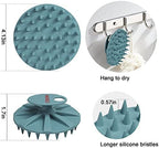 INNERNEED Scalp Massager Shampoo Brush, Wet & Dry Manual Scalp Care Head Scrubber Hair Washing, Soft Silicone Bristles, for Hair Growth, Dandruff Removal (Dark Green)