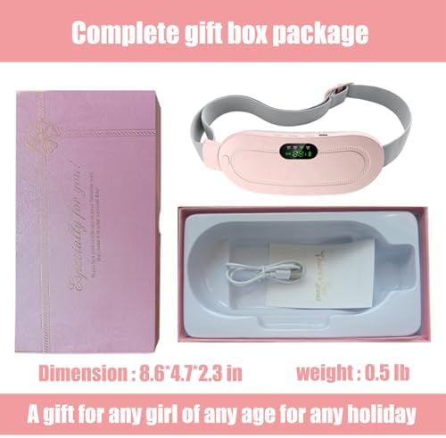 Heating Pad for Period Cramps, Three-Speed Adjustment，Portable Cordless Rechargeable Heating Pad for Menstrual Pain Relief Electric Heat Belt,Gifts for Her Women Girl Wife (Pink)