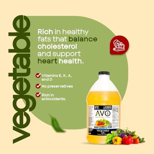 AVO ORGANIC VEGETABLE Oil, 64 Fl-oz (Half a Gallon) NO preservatives added