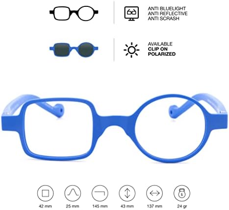 DIDINSKY readers presbyopia reading glasses anti blue light for men and women. Rubber touch, flexible temples and anti-reflective lenses. Klein +0.0 - DALI BIO