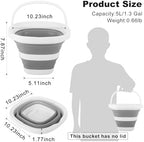 Collapsible Bucket 5L, Foldable Mop Bucket Car Wash Buckets with Handle for Cleaning Supplies, Portable Sink Wash Basin Storage Bin Ice Tub for Fishing Beach Outdoor Camping Kitchen RV Accessories