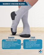 Doctor's Select Diabetic Socks for Men - 6 Pairs Non Binding Stretch Top, Bamboo Viscose Mens Diabetic Socks