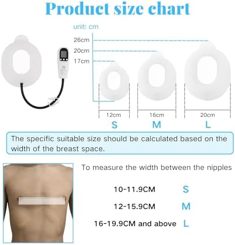 Pectus Excavatum Orthosis Brace with Automatic Air Pump, Pectus Excavatum Vacuum Bell for Sunken Chest, Thoracic Depression Support, Sternal Depression Support for All Ages (Medium)